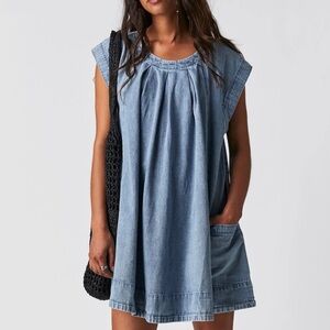 Free People denim mini swing